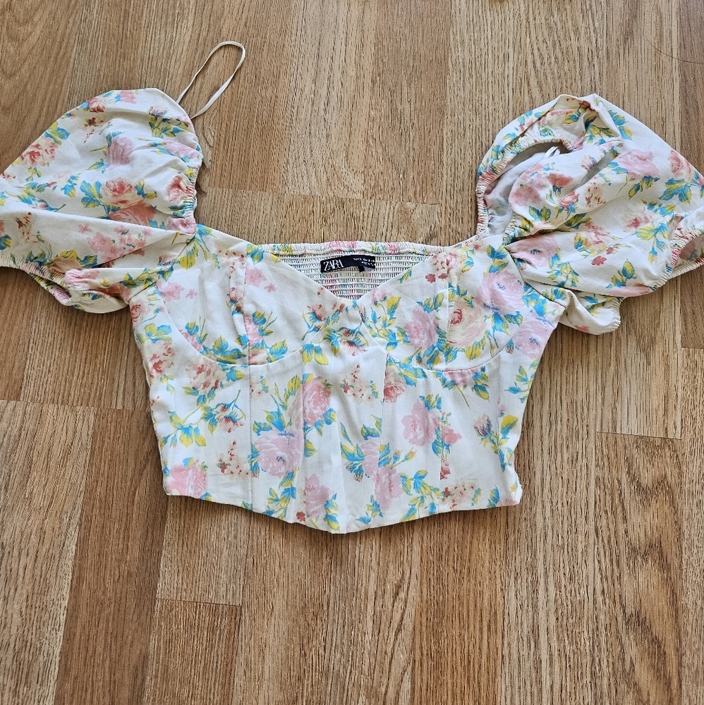 LUXURY CORSET PUFF SLEEVE TOP ZARA
